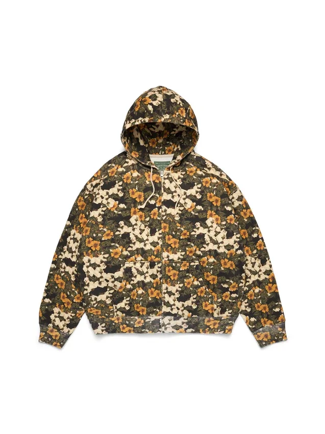 Sudadera con capucha y cremallera con estampado floral «Libertas»