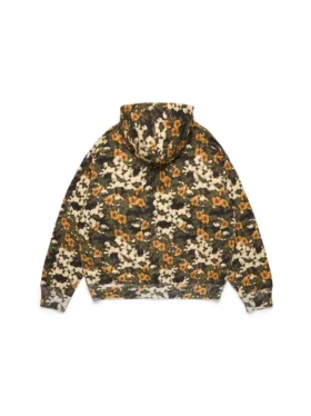 Sudadera con capucha y cremallera con estampado floral «Libertas»