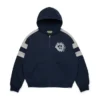 Sudadera con capucha y cremallera con paneles Denim U azul marino