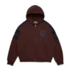 Sudadera con capucha y cremallera con paneles Denim U, marrón