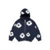 Sudadera con capucha y cremallera «Cotton Wreath Hoodie» para niños, azul marino