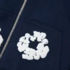 Sudadera con capucha y cremallera «Cotton Wreath Hoodie» para niños, azul marino