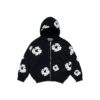 Sudadera con capucha y cremallera «Cotton Wreath Hoodie» para niños, color negro