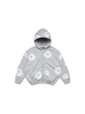 Sudadera con capucha y cremallera «Cotton Wreath» para niños, color gris