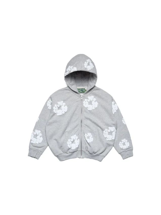 Sudadera con capucha y cremallera «Cotton Wreath» para niños, color gris