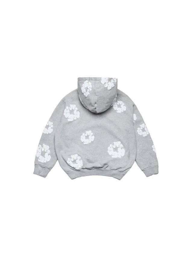 Sudadera con capucha y cremallera «Cotton Wreath» para niños, color gris
