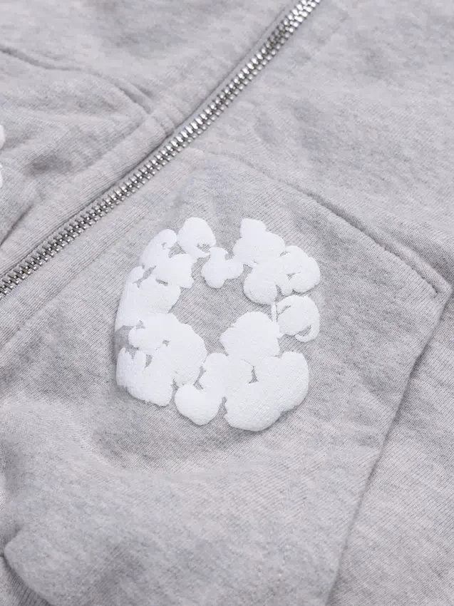 Sudadera con capucha y cremallera «Cotton Wreath» para niños, color gris