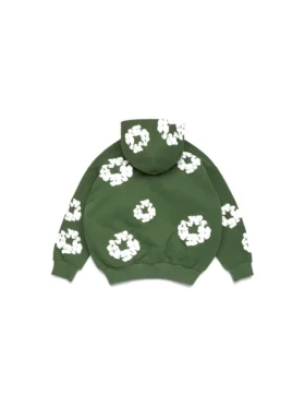 Sudadera con capucha y cremallera «Cotton Wreath» para niños, verde