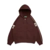 Sudadera con capucha y cremallera «DT Chenille Patch», marrón
