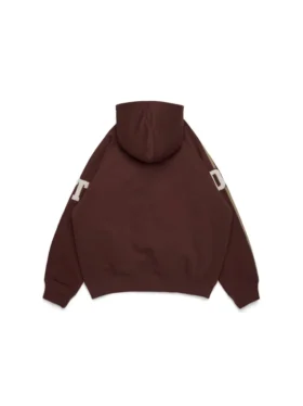 Sudadera con capucha y cremallera «DT Chenille Patch», marrón