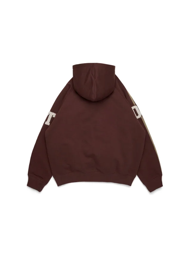 Sudadera con capucha y cremallera «DT Chenille Patch», marrón
