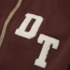 Sudadera con capucha y cremallera «DT Chenille Patch», marrón
