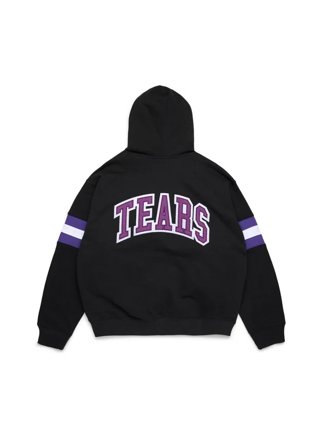 Sudadera con capucha y cremallera DT Stripe, negra