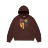 Sudadera con capucha y cremallera «Libertas Crest», marrón desgastado