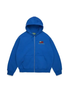 Sudadera con capucha y cremallera «Pan African» azul