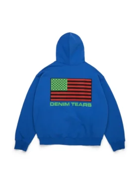 Sudadera con capucha y cremallera «Pan African» azul