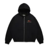 Sudadera con capucha y cremallera «Pan African», negra