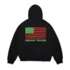 Sudadera con capucha y cremallera «Pan African», negra