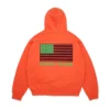 Sudadera con capucha y cremallera panafricana naranja