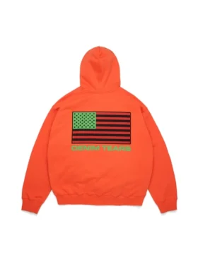 Sudadera con capucha y cremallera panafricana naranja
