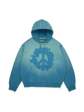 Sudadera con capucha y cremallera «Peace Wreath Knockout» azul