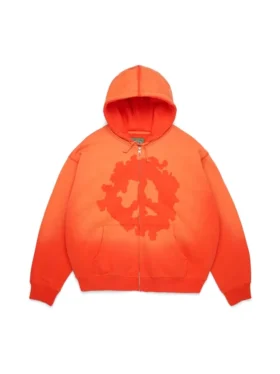 Sudadera con capucha y cremallera «Peace Wreath Knockout» naranja