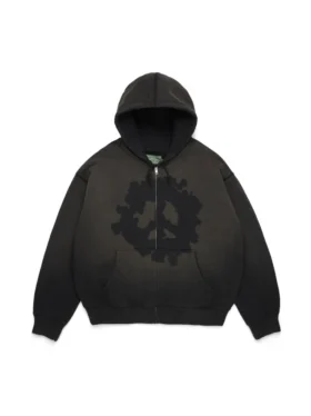 Sudadera con capucha y cremallera «Peace Wreath Knockout», negra