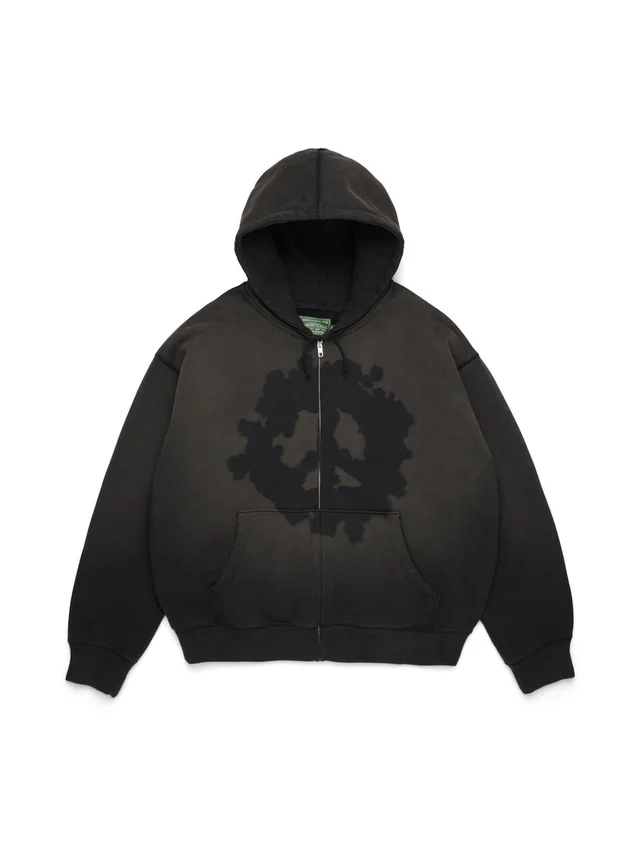 Sudadera con capucha y cremallera «Peace Wreath Knockout», negra