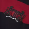 Sudadera con capucha y cremallera «Striped Crest», roja/azul marino